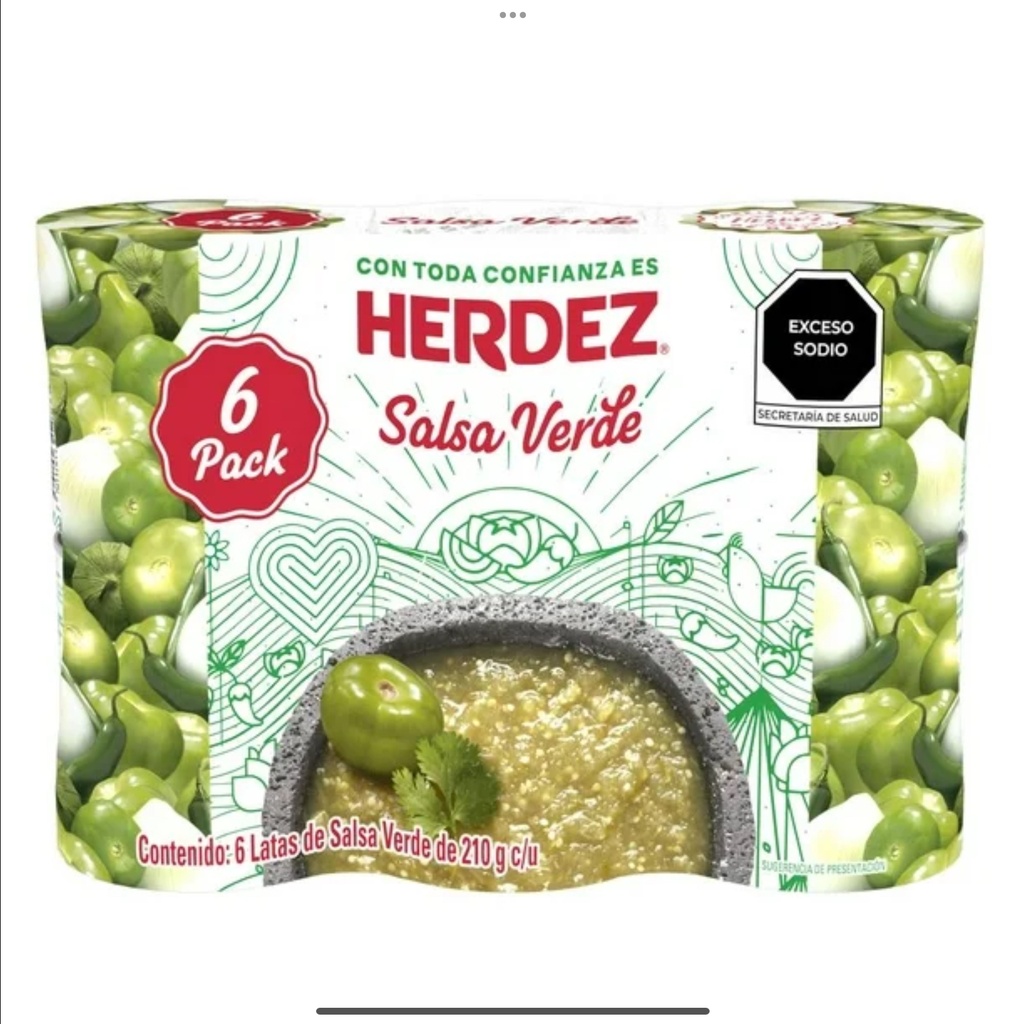 Salsa Verde Herdez lata 210gr 6pack